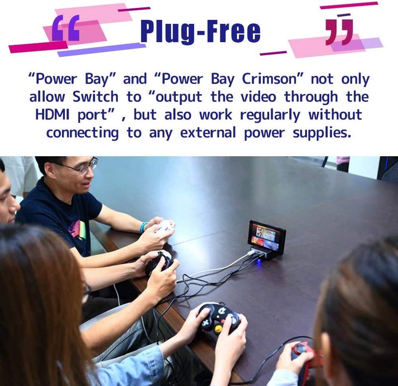 Brook Power Bay Crimson - Portable and Fast Charging Dock Stand, Docking Station for NS, Compatible with NS and GC Controllers, Support HDMI Out Put - Image 4